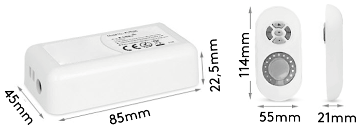 Kit télécommande 1 zone + Récepteur MONOCOULEUR 10A FUT021