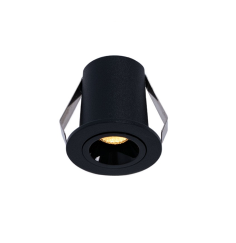 Spot noir rond meuble 2W Øcut25xØext30xh.30mm (ref.9712527)