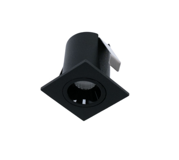 Spot noir carre meuble 2W Øcut25xØext30xh.30mm (ref.9712727)